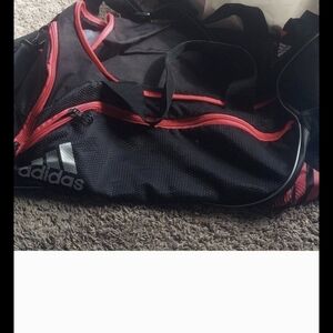 Adidas Black Gym Duffel with Pink Trim